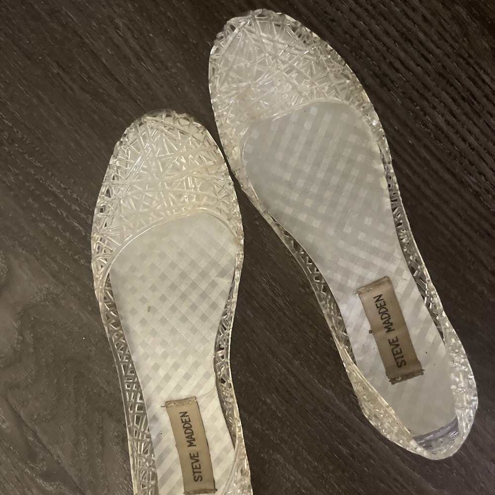 Steve Madden clear jelly flats